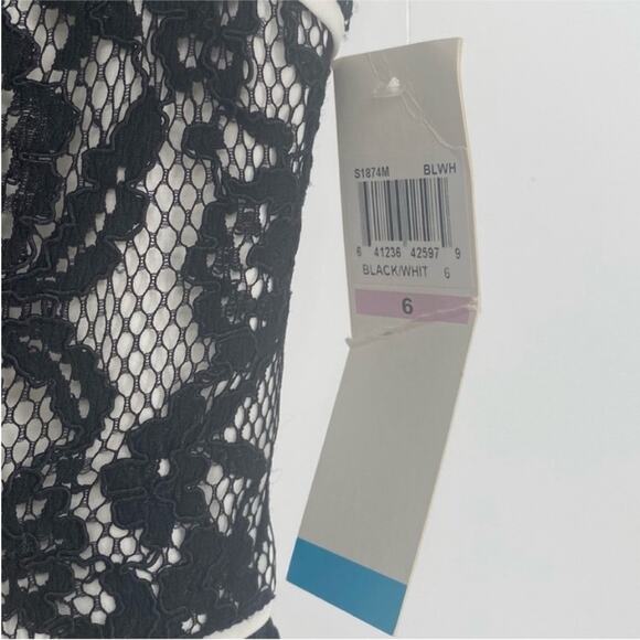 Ivy & Blu Maggy Boutique Sleeveless Black and White Lace Dress - Picture 4 of 7